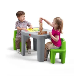 Step2 Mighty My Size Kids Plastic Table And Chairs Set, Gray -Outdoor Toys-Step2 24ad8518 ce7d 424a 990e 6cbc6beaba62.a7943a24a12adfeb06ffda5bd1ed3e92