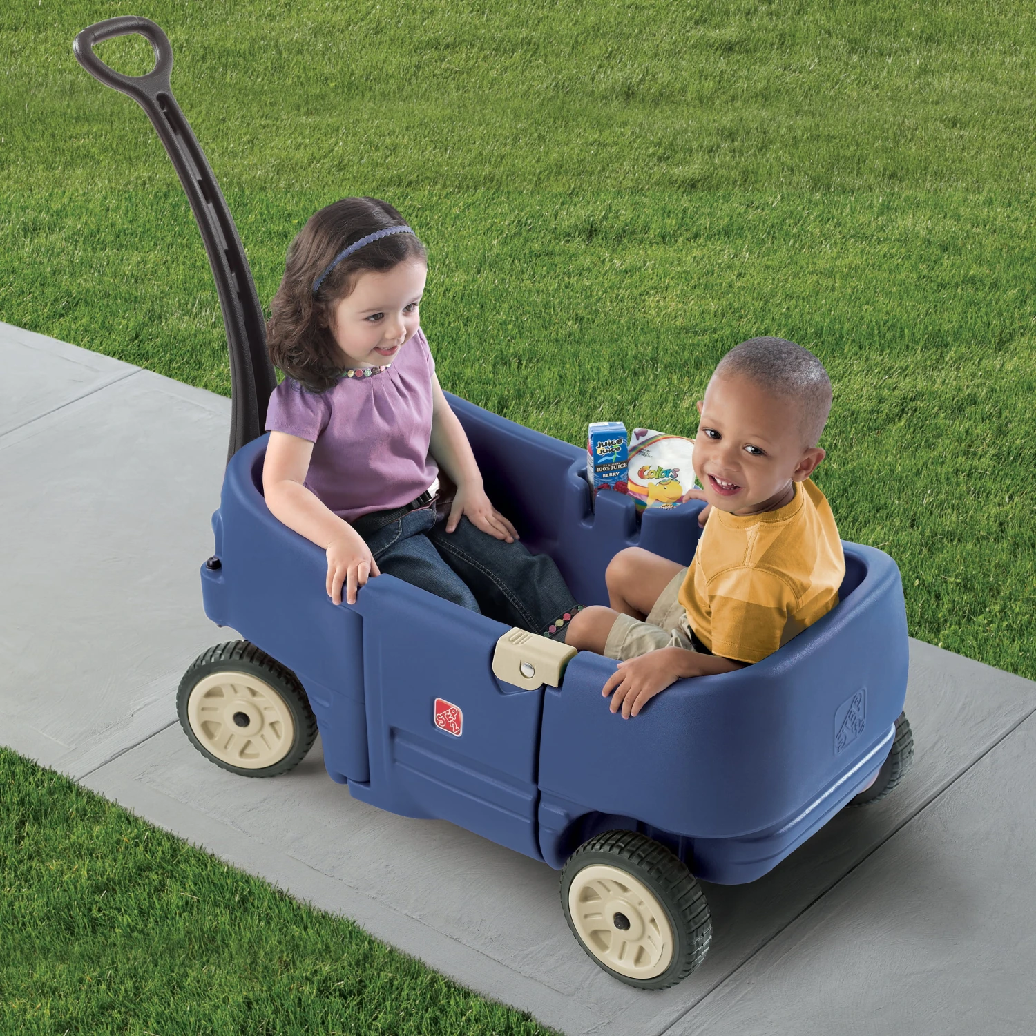 Step2 Wagon For Two Plus Pull Wagon For Kids, Blue 4 Step2 Wagon For Two Plus Pull Wagon For Kids, Blue - Image 4