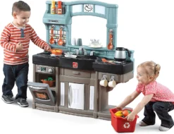 Step2 Best Chefs Kitchen Set For Kids, Blue – Includes 25 Toy Kitchen Accessories, Interactive Features For Realistic Pretend Play – Indoor/Outdoor Toddler Playset -Outdoor Toys-Step2 Step2 Best Chefs Kitchen Set for Kids Blue – Includes 25 Toy Kitchen Accessories Interactive Features for Realistic Pretend Play – Indoor Outdoor Toddler Playset2