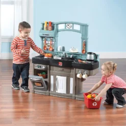 Step2 Best Chefs Kitchen Set For Kids, Blue – Includes 25 Toy Kitchen Accessories, Interactive Features For Realistic Pretend Play – Indoor/Outdoor Toddler Playset -Outdoor Toys-Step2 Step2 Best Chefs Kitchen Set for Kids Blue – Includes 25 Toy Kitchen Accessories Interactive Features for Realistic Pretend Play – Indoor Outdoor Toddler Playset3