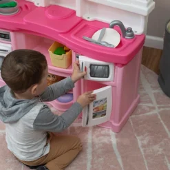 Step2 Fun With Friends Kitchen Set For Kids – Pink – Includes Toy Kitchen Accessories, Interactive Features For Pretend Play – Indoor/Outdoor Toddler Playset -Outdoor Toys-Step2 Step2 Fun with Friends Kitchen Set for Kids – Pink – Includes Toy Kitchen Accessories Interactive Features for Pretend Play – Indoor Outdoor Toddler Playset4 1