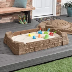 Step2 Naturally Playful Sandbox II With Bonus Sand Tools, Tan 11 Step2 Naturally Playful Sandbox II With Bonus Sand Tools, Tan -Outdoor Toys-Step2 Step2 Naturally Playful Sandbox II with Bonus Sand Tools Tan4