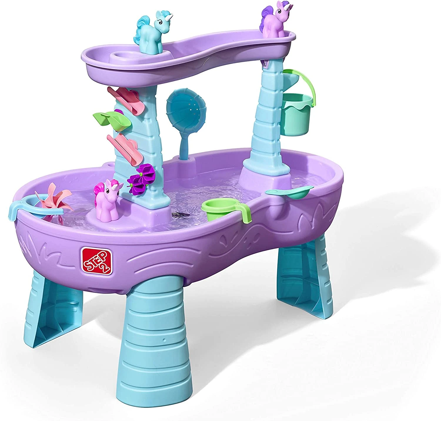 Step2 Rain Showers & Unicorns Water Table – Kids Purple Water Play Table With 13-Pc Unicorn Accessory Set 1 Step2 Rain Showers & Unicorns Water Table – Kids Purple Water Play Table With 13-Pc Unicorn Accessory Set