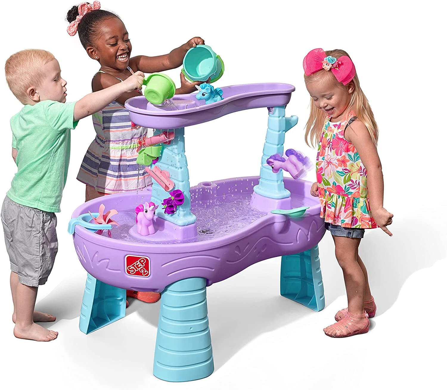 Step2 Rain Showers & Unicorns Water Table – Kids Purple Water Play Table With 13-Pc Unicorn Accessory Set 3 Step2 Rain Showers & Unicorns Water Table – Kids Purple Water Play Table With 13-Pc Unicorn Accessory Set - Image 3