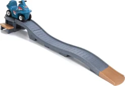 Step2 Up & Down Roller Coaster For Kids, Platinum Edition – Ride On Toy For Indoor/Outdoor Use – Compact Storage, Skill Building Toddler Toys, Gray & Blue