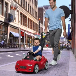 Step2 Whisper Ride Toddler Push Car, Red – Ride On Toy With Included Seat Belt, Easy Storage And Transport, Steering Wheel For Pretend Play – Push Toy Car Makes A Great Stroller -Outdoor Toys-Step2 Step2 Whisper Ride Toddler Push Car Red – Ride On Toy with Included Seat Belt Easy Storage and Transport Steering Wheel for Pretend Play – Push Toy Car Makes a Great Stroller3