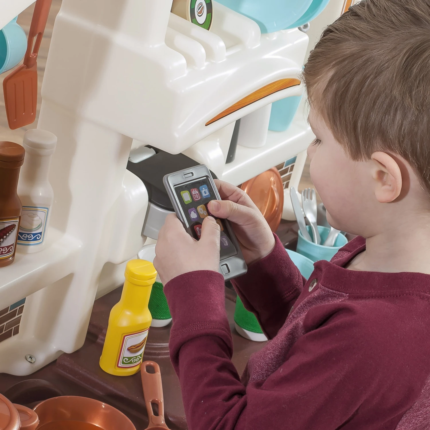 Step2 Lifestyle Custom Play Kitchen With 20 Piece Accessory Play Set In Multicolor 3 Step2 Lifestyle Custom Play Kitchen With 20 Piece Accessory Play Set In Multicolor - Image 3