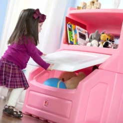 Step2 Lift & Hide 38″H Kids Plastic Storage Bin And Toy Organizer, Pink -Outdoor Toys-Step2 e13dde52 8e2a 4169 8585 462d51bfeca2 1.dd6863801356511f23c299d67c110774