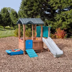 Step2 Woodland Adventure Playhouse & Slide -Outdoor Toys-Step2 step2 outdoor step2 woodland adventure playhouse slide 38923495669981