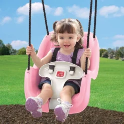 Step2 - Infant To Toddler Swing - Pink -Outdoor Toys-Step2 step2 toys step2 infant to toddler swing pink 38614491136221